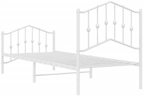 Estrutura de cama com cabeceira e pés 90x200 cm metal branco