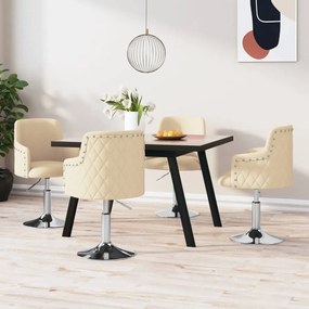 vidaXL Cadeiras de jantar 4 pcs tecido cor creme