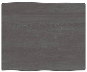 363998 vidaXL Tampo de mesa com bordas vivas carvalho tratado cinza-escuro