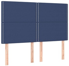 Cama com molas/colchão 140x190 cm tecido azul