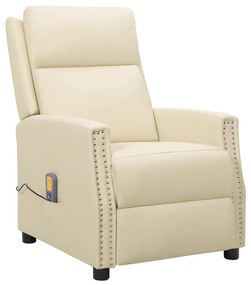 338846 vidaXL Cadeira de massagens couro artificial cor creme