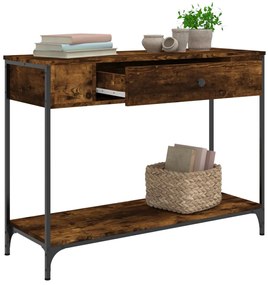 Mesa consola 100x34,5x75cm derivados de madeira carvalho fumado
