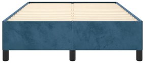 Estrutura de cama sem colchão 120x200 cm veludo azul
