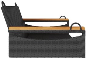 Banco baloiço 109x62x40 cm vime PE preto