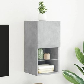 vidaXL Móvel de TV com luzes LED 30,5x30x60 cm cinzento cimento