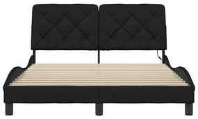 Estrutura de cama com LED sem colchão 120x200 cm tecido preto