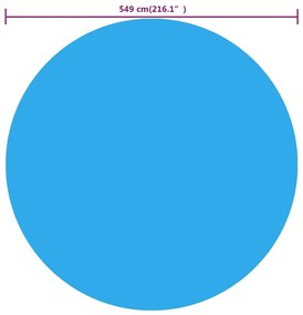 Cobertura de piscina redonda 549 cm PE azul
