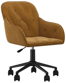 Cadeiras de jantar giratórias 2 pcs veludo castanho