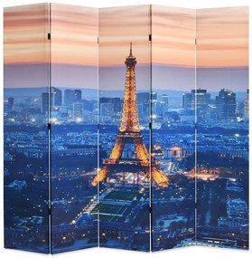 vidaXL Biombo dobrável Paris à noite 200x170 cm