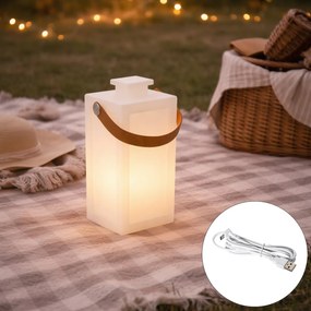 Candeeiro de mesa moderno branco efeito chama recarregável IP44 - Stard