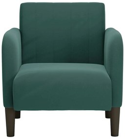 Poltrona com apoio de braços 54 cm veludo verde-escuro