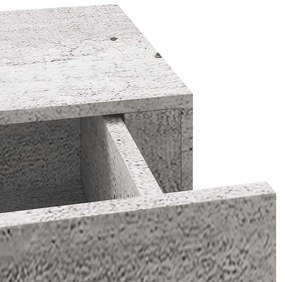 Prateleiras parede c/ gavetas 2pcs MDF 60x23,5x10 cm cinza cim.