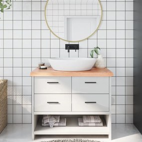 Bancada p/ WC 100x60x(2-6) cm madeira maciça tratada castanho