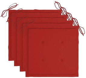 Cadeiras de jardim c/ almofadões 4 pcs madeira de acácia maciça