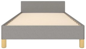 Estrutura de cama sem colchão 90x200 cm tecido cinzento-claro