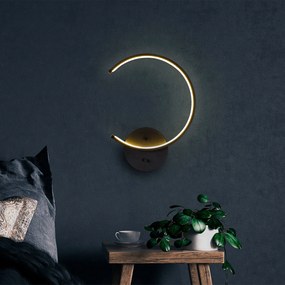 Candeeiro de Parede Moon - Preto - 33cm x 46cm x 6cm