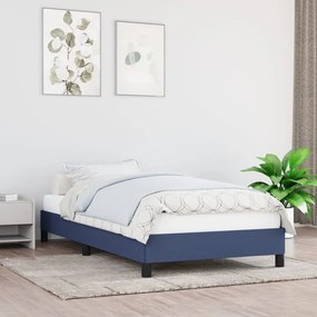 Estrutura de cama sem colchão 90x190 cm tecido azul