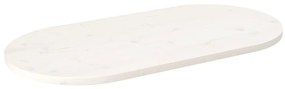 Tampo de mesa oval 100x50x2,5 cm madeira de pinho maciça branco