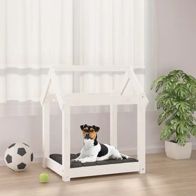 822198 vidaXL Cama para cães 61 x 50 x 70 cm madeira de pinho maciça branco