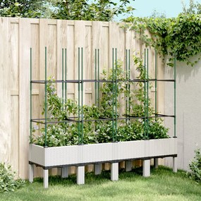 vidaXL Vaso/floreira de jardim c/ treliça 160x40x142,5 cm PP branco
