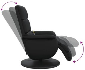 Cadeira massagens reclinável c/apoio pés couro artificial preto