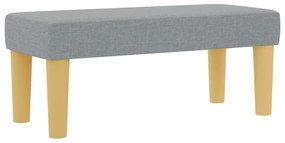 Cama Box Spring com Colchão &amp; Banco Cinza Claro 80x200 cm Tecido
