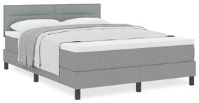 Cama Box Spring com Colchão Cinza Claro 140x200 cm Tecido