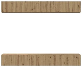 Conjunto de móvel de TV com prateleira 6 pcs carvalho artisiano
