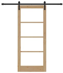 Porta Deslizante com Conjunto de Ferragens 'ORKDAL'Madeira Sólida &amp; Vi
