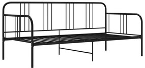 Sofá-cama 90x200 cm metal preto