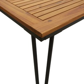 Conj. jantar p/ jardim 5 pcs madeira de acácia maciça e metal