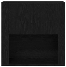 Highboard Preto Carvalho 80x33x150 cm Madeira de engenharia