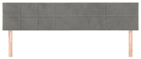 Cabeceira de cama 2 pcs veludo 80x5x78/88 cm cinzento-claro