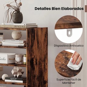 Estante para Sapatos Modular, 78 x 30 x 89 cm, 6 Prateleiras, Castanho