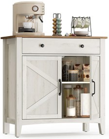 Aparador de estilo farmhouse com prateleira ajustável | VASAGLE | 80 x 40 x 80 cm | BBK341W01.