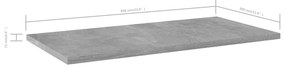 Prateleiras para estante 4 pcs 60x30x1,5cm contraplacado cinza