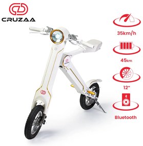 Trotinete Elétrica com Assento – Cruzaa PRO – Branco Racing – 45 km de