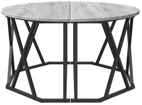 Mesa de Centro Cinza Sonoma 80x80x42 cm Feita de Madeira Engenharia