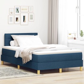 Cama Box Spring com Colchão Azul 120x200 cm Tecido