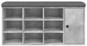 Banco sapateira 102x32x50 cm derivados madeira cinzento cimento
