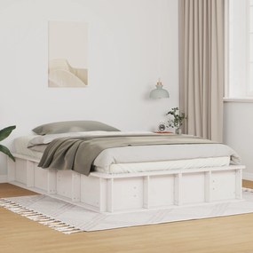 vidaXL Cama Branca com Armazenamento Elevável - 140 x 200 cm