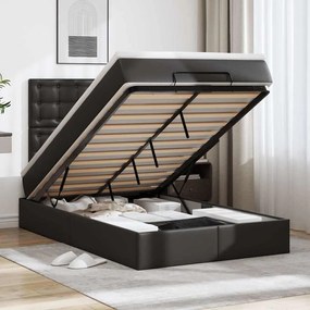Estrutura de cama otomana com colchão 120x200 cm preta