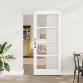 Conjunto de Porta Deslizante vidaXL com Ferragens Brancas 78x202 cm em