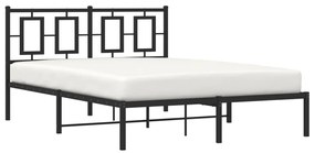 Estrutura de cama com cabeceira 140x190 cm metal preto