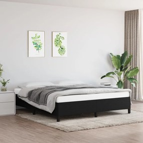 Estrutura de cama sem colchão 160x200 cm tecido preto