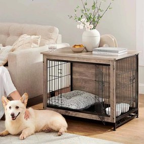 Gaiola resistente para cães com tabuleiro amovível 82,5 x 56 x 64 cm Greige