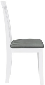 Cadeiras de jantar com almofadões 2 pcs madeira maciça branco