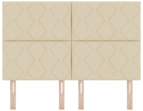 Cabeceira Design de Blocos de Diamante Creme 160 cm Tecido