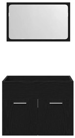 2 pcs conjunto móveis casa de banho carvalho preto