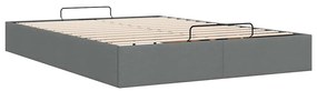Estrutura de cama otomana sem colchão 140x190cm cinzento-escuro